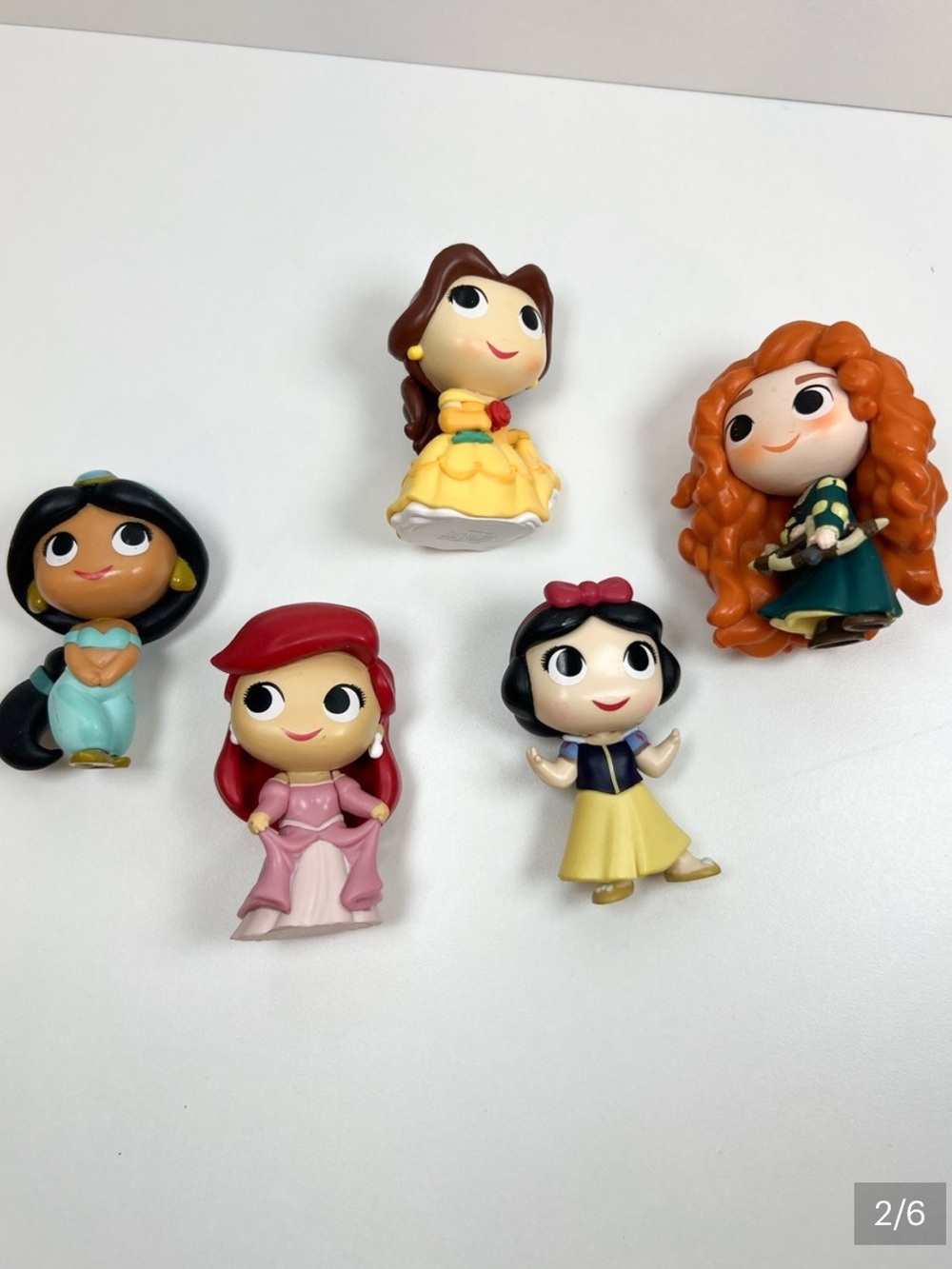 Funko Bitty Pop Disney Princess Figure Set Ariel Belle Jasmine Snow White Merida - Picture 5 of 8